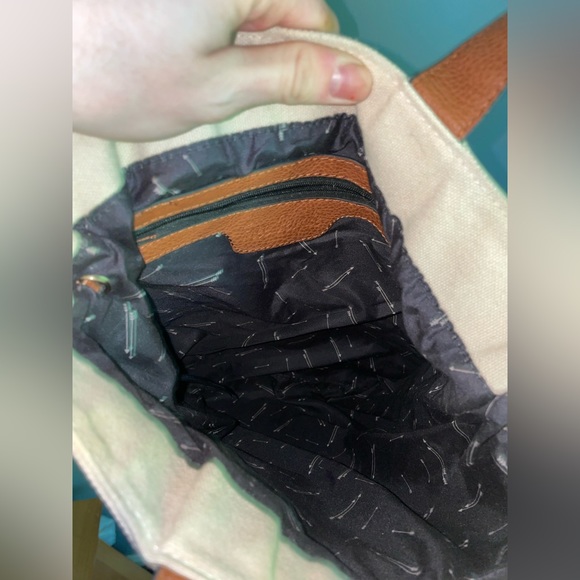 Free People Canvas Vegan Leather Tote Bag - Picture 4 of 6